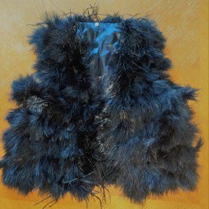 Fabulous Blue Fluffy Feather Vest